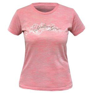 Realtree Girl Ladies Juniors Pink Burnout T-Shirt